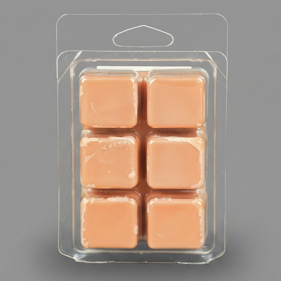 Banana Nut Bread Soy Wax Melt cubes in hand-poured soy wax clamshell packaging
