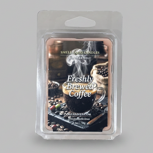 Smell Good Candles Fresh Brewed Coffee scented soy wax melt clamshell, 2.5oz handmade in Iowa