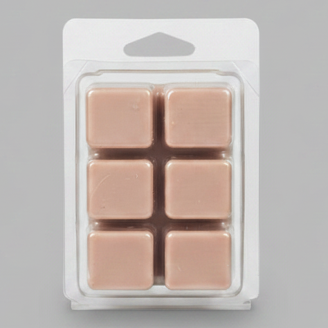 Vanilla Bean Soy Wax Melt cubes in hand-poured soy wax clamshell packaging