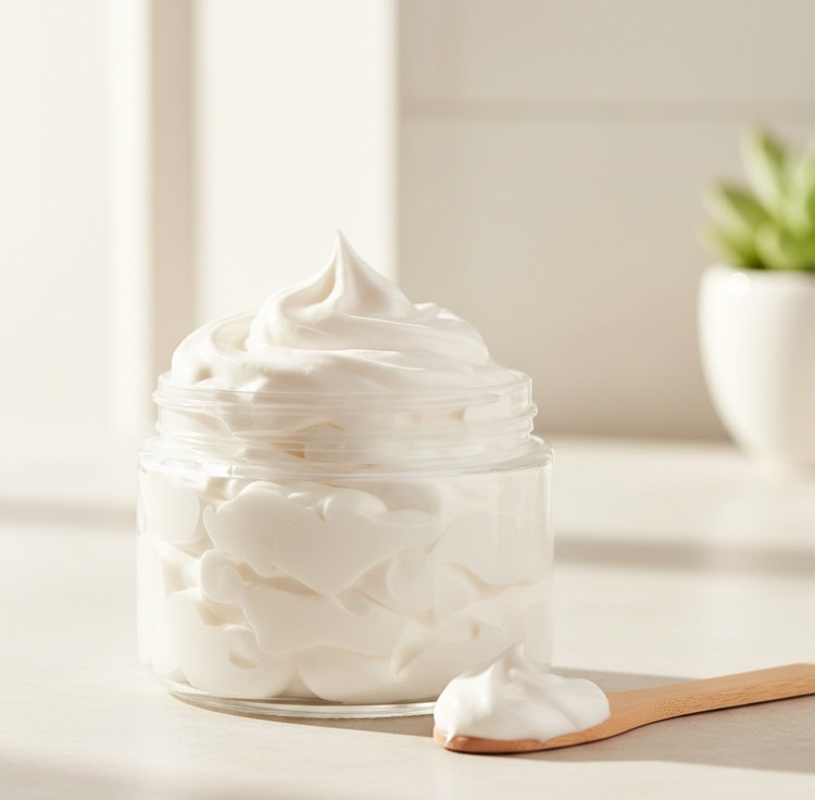 Handcrafted whipped body lotion made in Iowa with lightweight hydration and long-lasting fragrance for soft, nourished skin