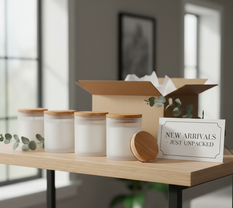 New arrivals collection featuring handcrafted candles, wax melts, and home fragrance products made in Iowa