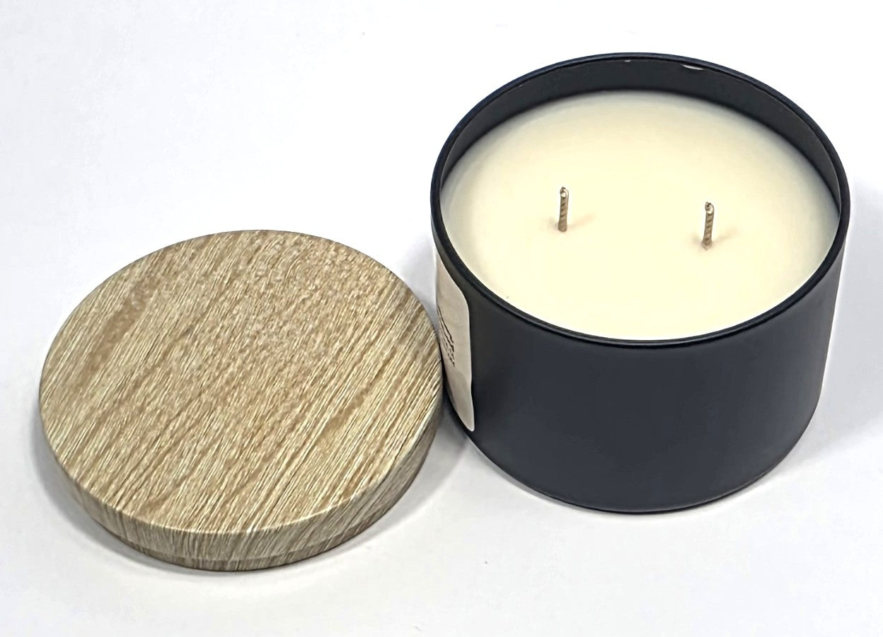 Bahama Vacation 8oz Soy Candle showing hand-poured soy wax and double cotton wicks