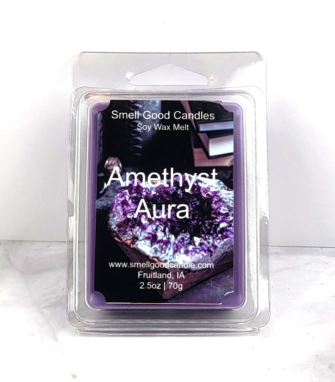 Amethyst Aura Wax Melt - Bold Black Currant & Earthy Tobacco Fragrance