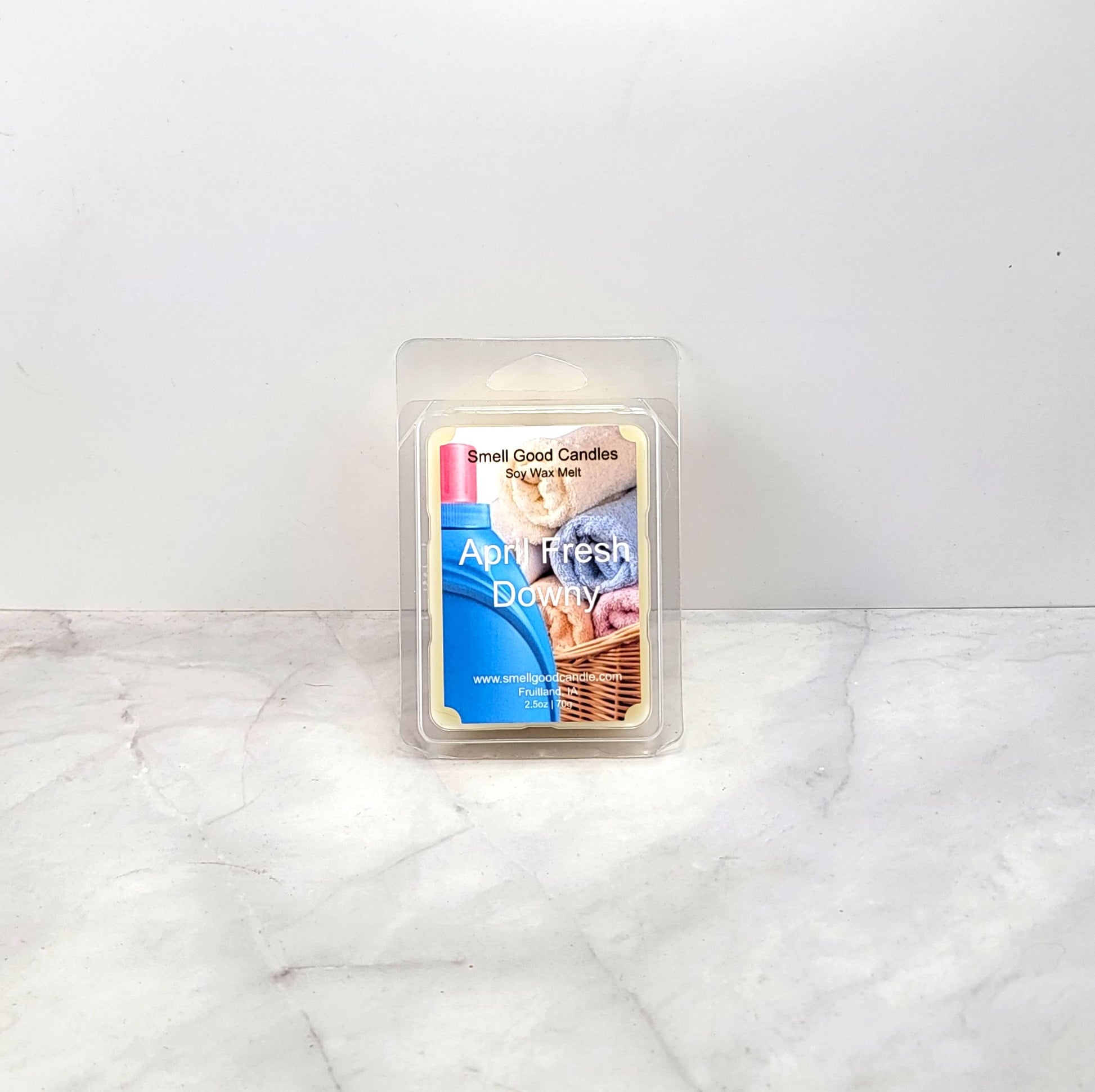 April Fresh Downy soy wax melt with clean laundry scent