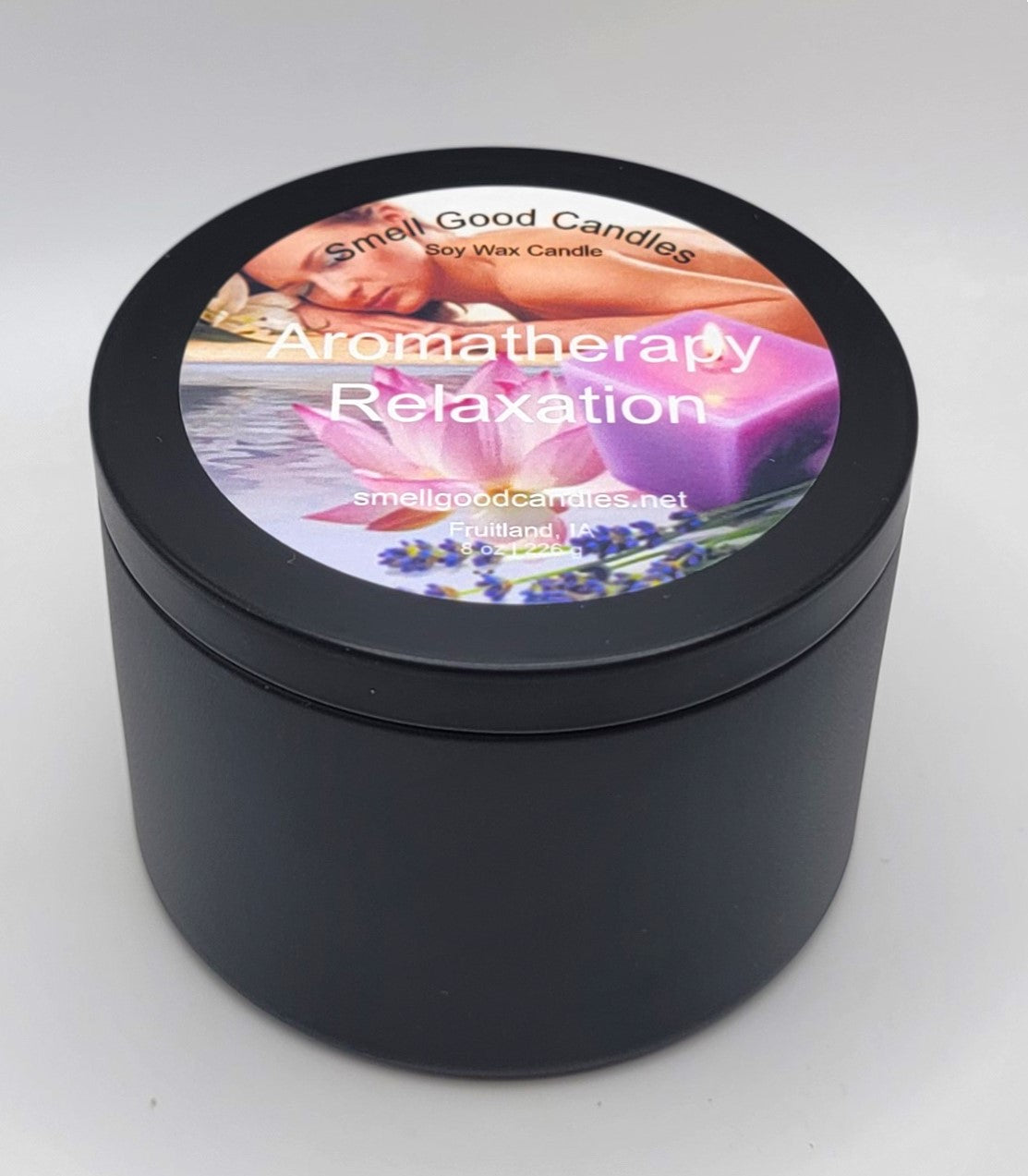 Aromatherapy Relaxation 8oz Soy Candle with relaxing spa-inspired fragrance