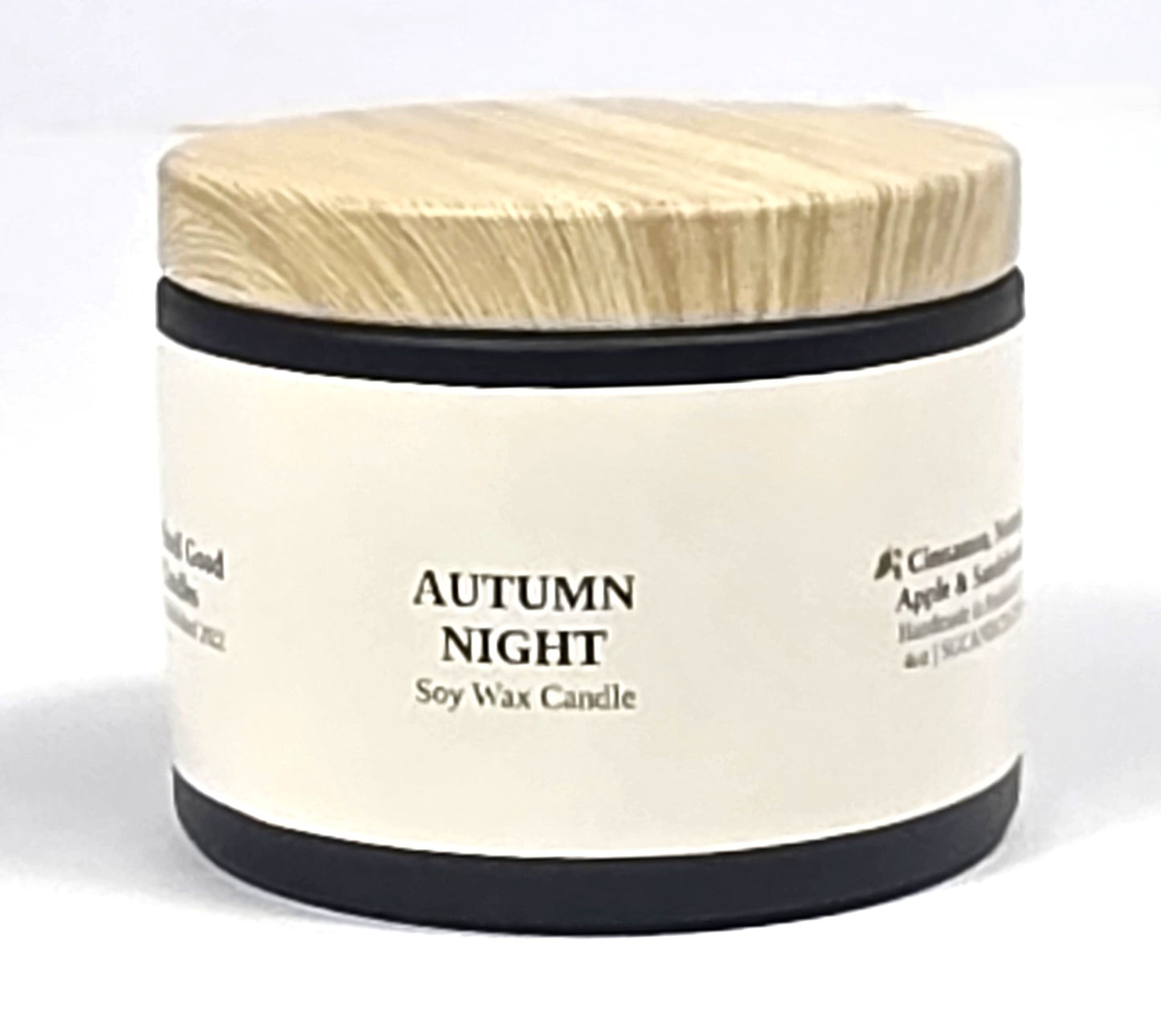 Autumn Night 4oz Soy Candle with cinnamon, apple, sandalwood, and cedar musk fragrance notes
