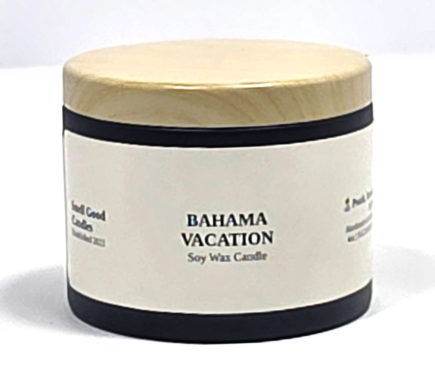 Bahama Vacation 4oz Soy Candle with peach, strawberry, mango, and tropical fragrance notes