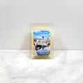 Bayside Marina soy wax melt with ocean-inspired background