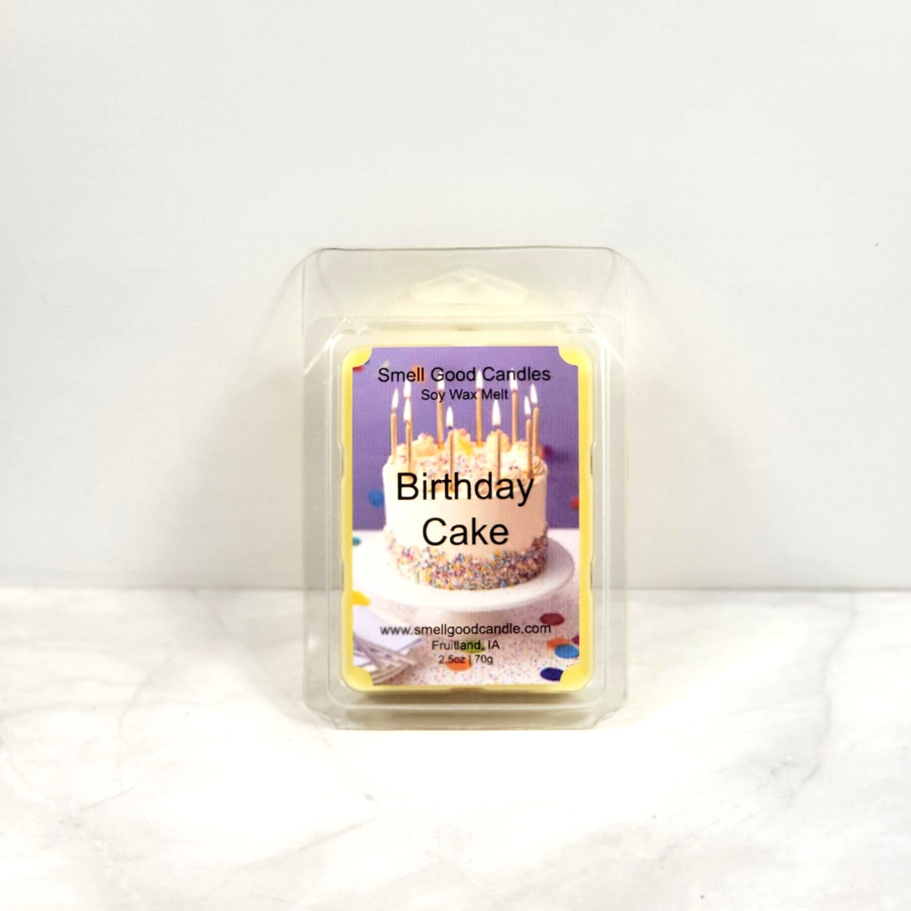 Scented wax melts styled with a birthday party theme