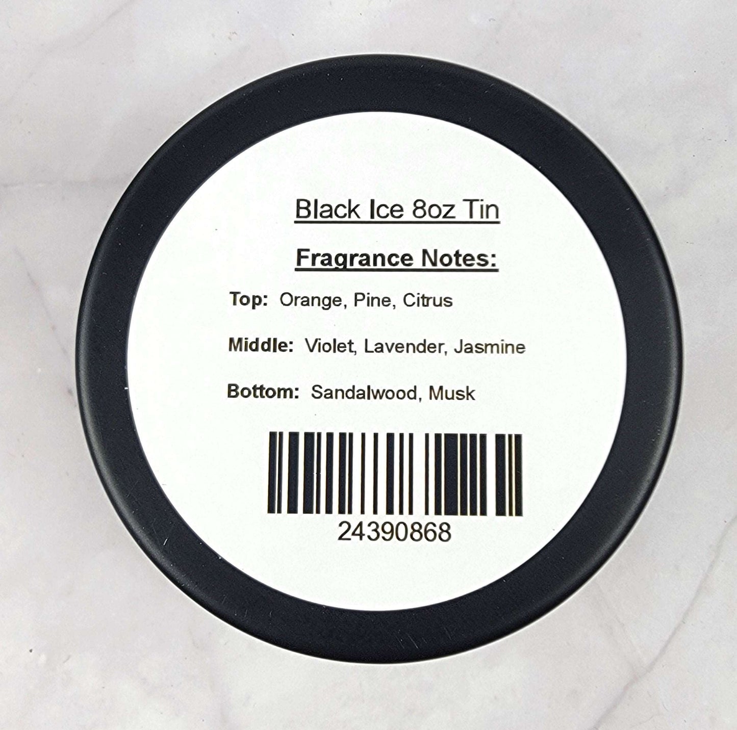 Hand-poured soy candle with orange, lavender, and musk fragrance