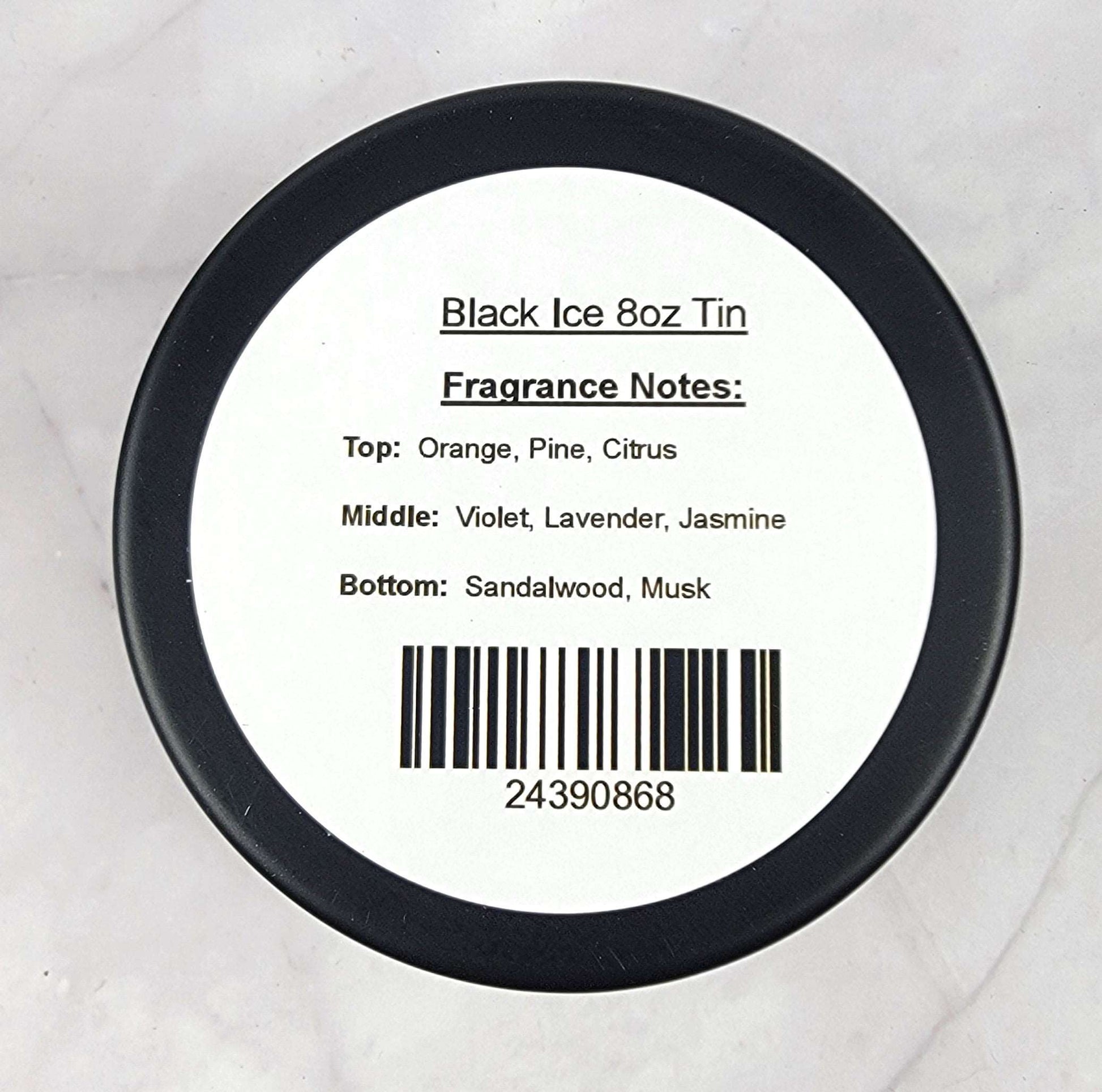 Hand-poured soy candle with orange, lavender, and musk fragrance