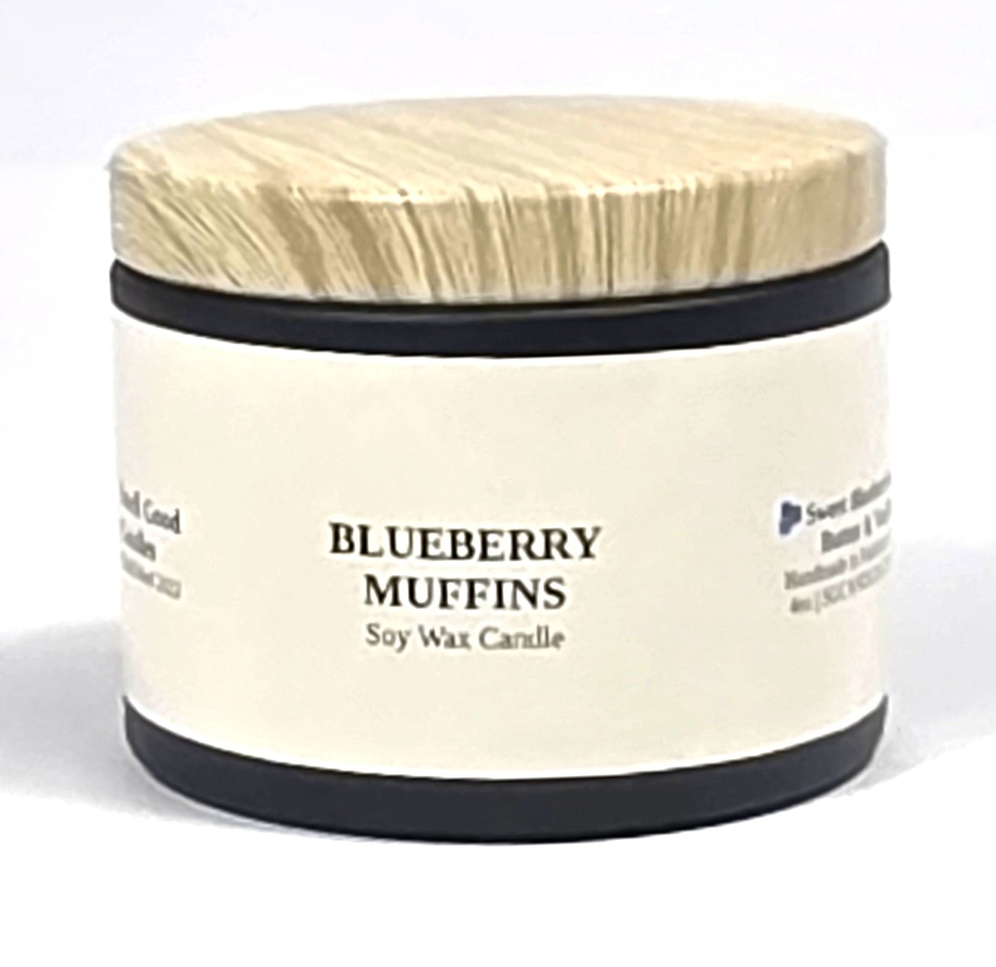 Blueberry Muffin 4oz Soy Candle with sweet blueberry, cinnamon, cake, and vanilla fragrance notes