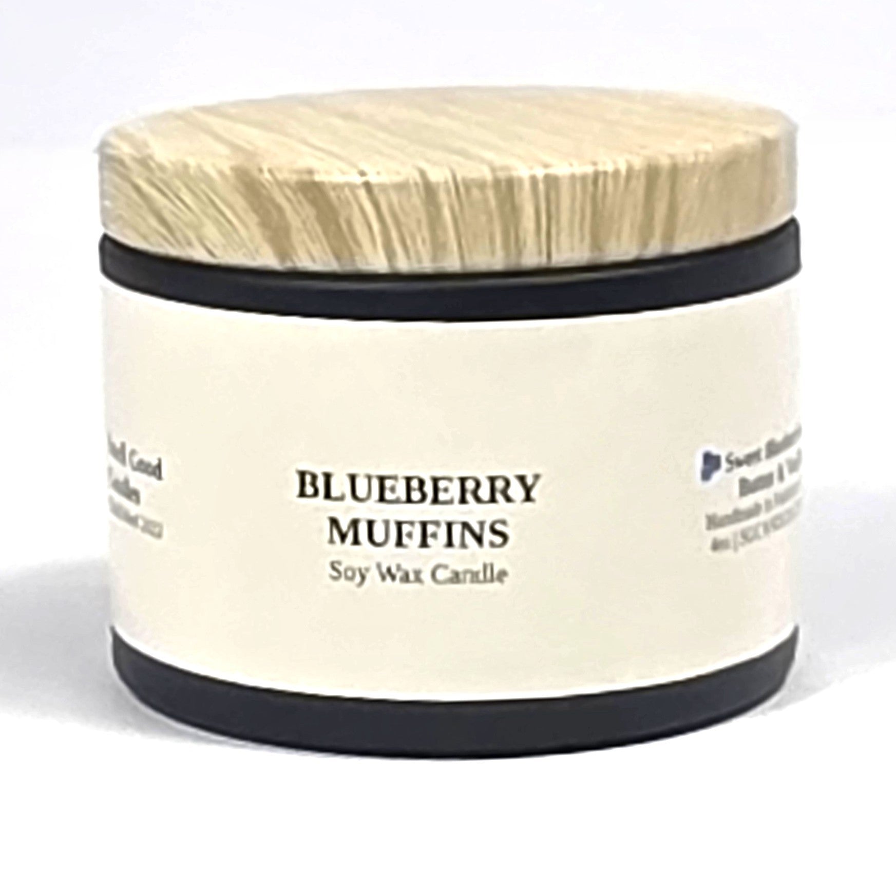 Blueberry Muffin 4oz Soy Candle with sweet blueberry, cinnamon, cake, and vanilla fragrance notes