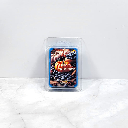 Blueberry Pumpkin Patch soy wax melt in autumn decor