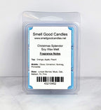 Christmas Splendor Soy Wax Melt with festive orange, pine, and spice notes