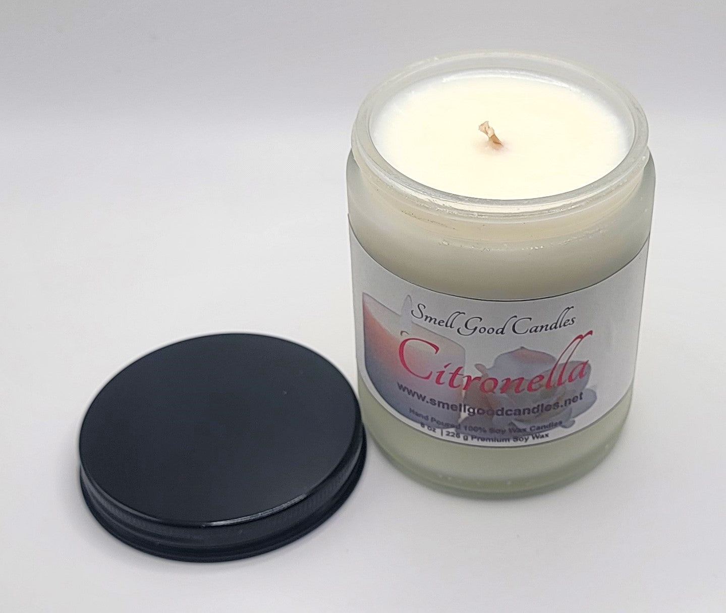Citronella soy candle for outdoor mosquito repellent