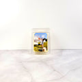 Clothesline wax melt with citrus, florals, and clean linen imagery