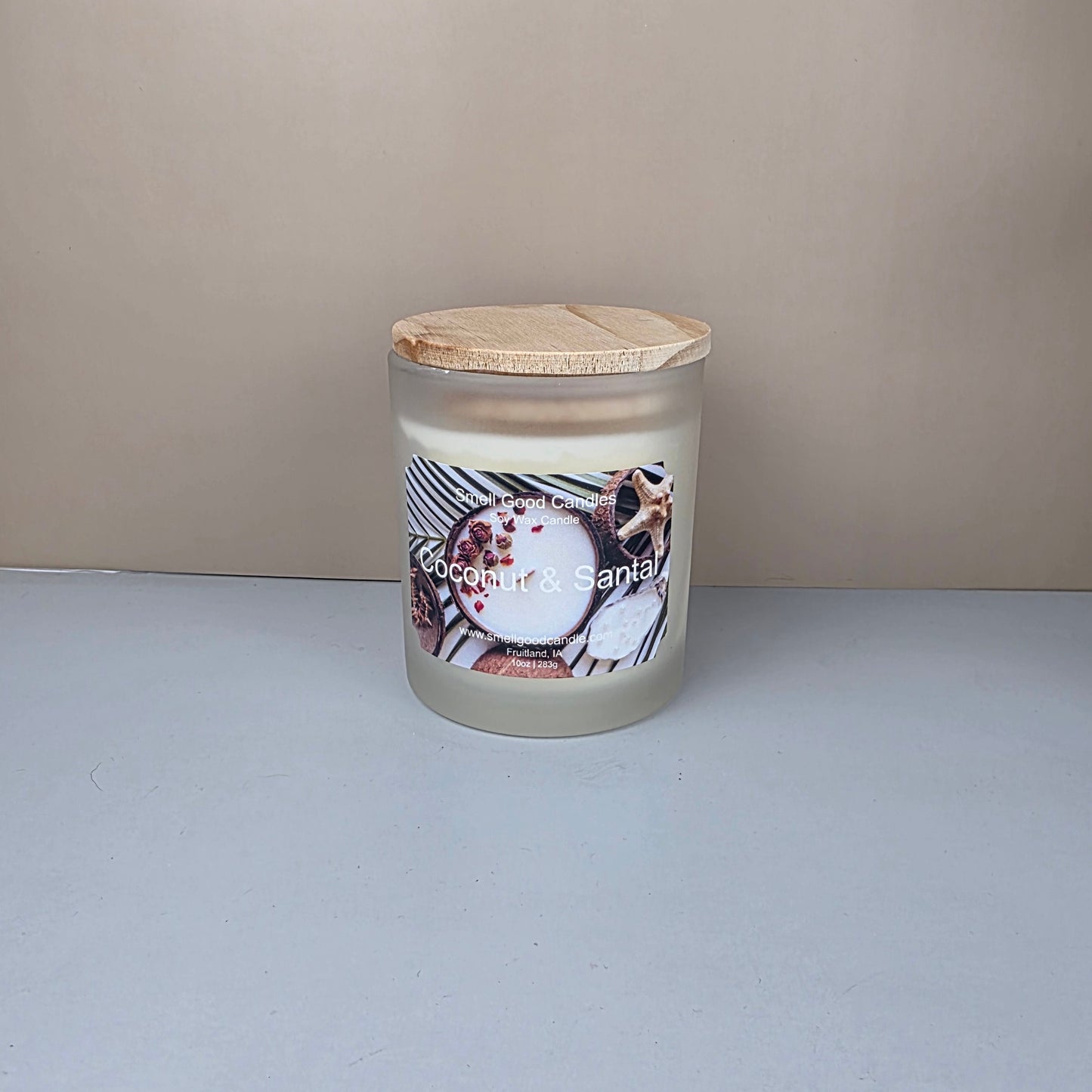 Coastal spa inspired candle with wood lid