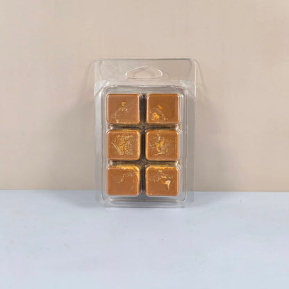 Coffee House Soy Wax Melt cubes in hand-poured soy wax clamshell packaging
