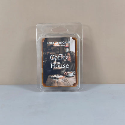 Coffee House Soy Wax Melt with coffeehouse, vanilla, maple, coconut, and tonka bean fragrance notes