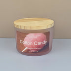 Cotton Candy soy candle with strawberry and vanilla fragrance