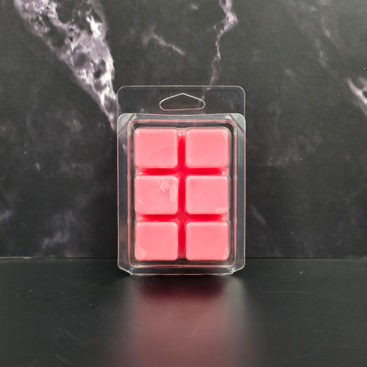 Cotton Candy Soy Wax Melt cubes in hand-poured soy wax clamshell packaging