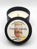 Soy wax coffee-scented candle with creamy vanilla aroma