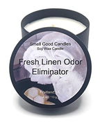 Fresh Linen Odor Eliminator soy wax candle in minimalist tin