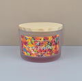 Fruity Pebbles soy candle with sweet cereal and vanilla fragrance