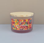 Fruity Pebbles soy candle with sweet cereal and vanilla fragrance