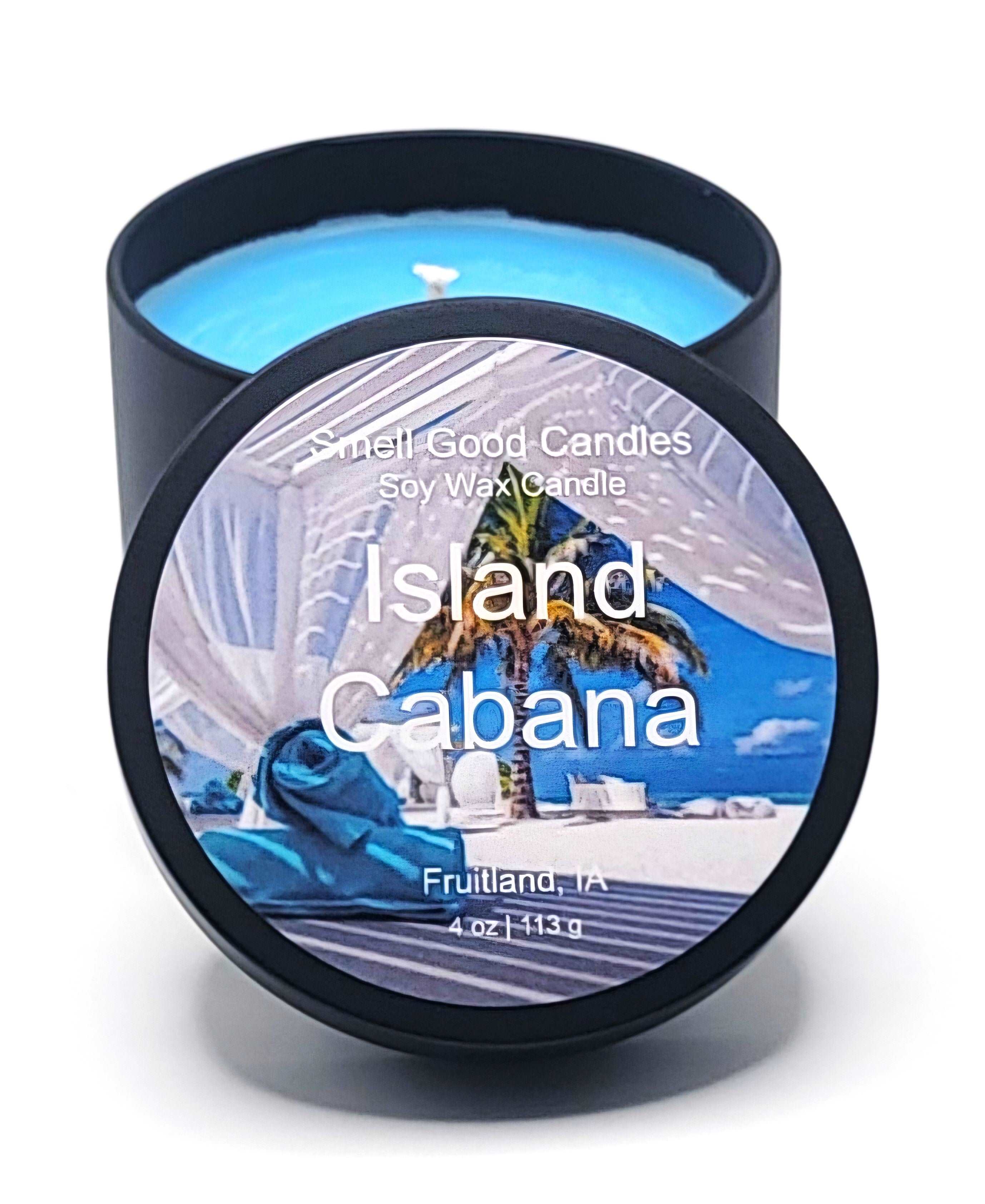 Beach-inspired candle with coconut, pineapple, and sea breeze
