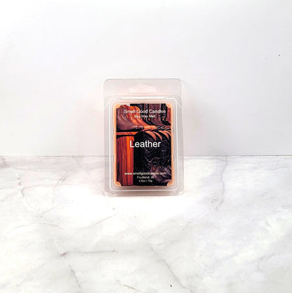 Leather Soy Wax Melt with rich fine leather fragrance and warm masculine notes