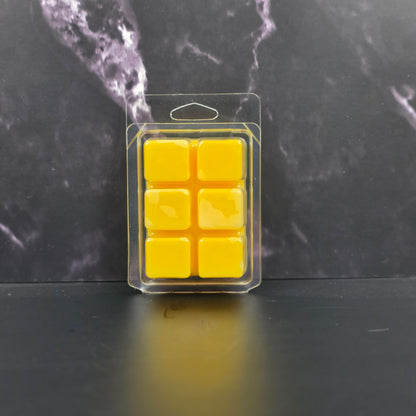 Lemon Verbena Soy Wax Melt cubes in hand-poured soy wax clamshell packaging
