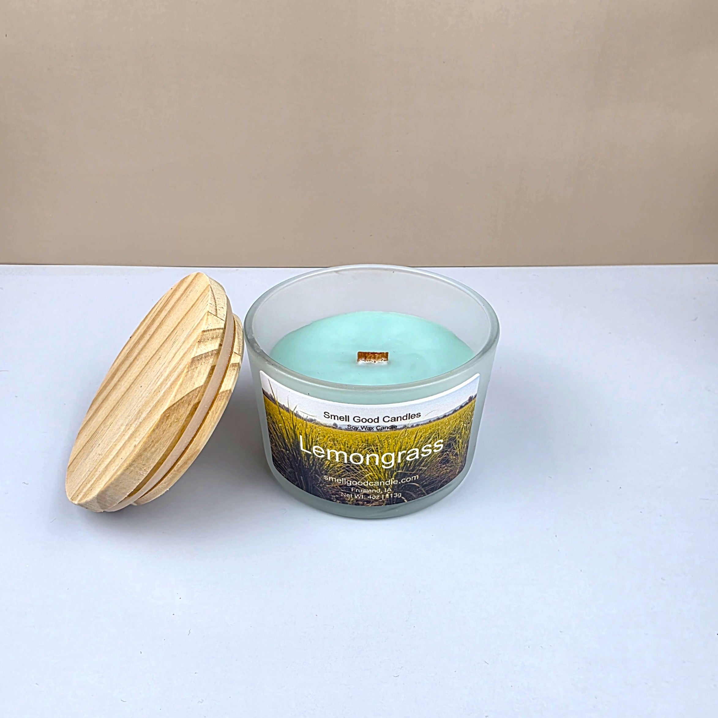 Hand-poured fresh lemongrass candle for spa-inspired ambiance