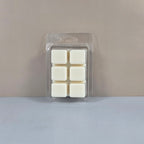6-cube plastic clamshell packaging showcasing off-white, hand-poured soy wax melts.