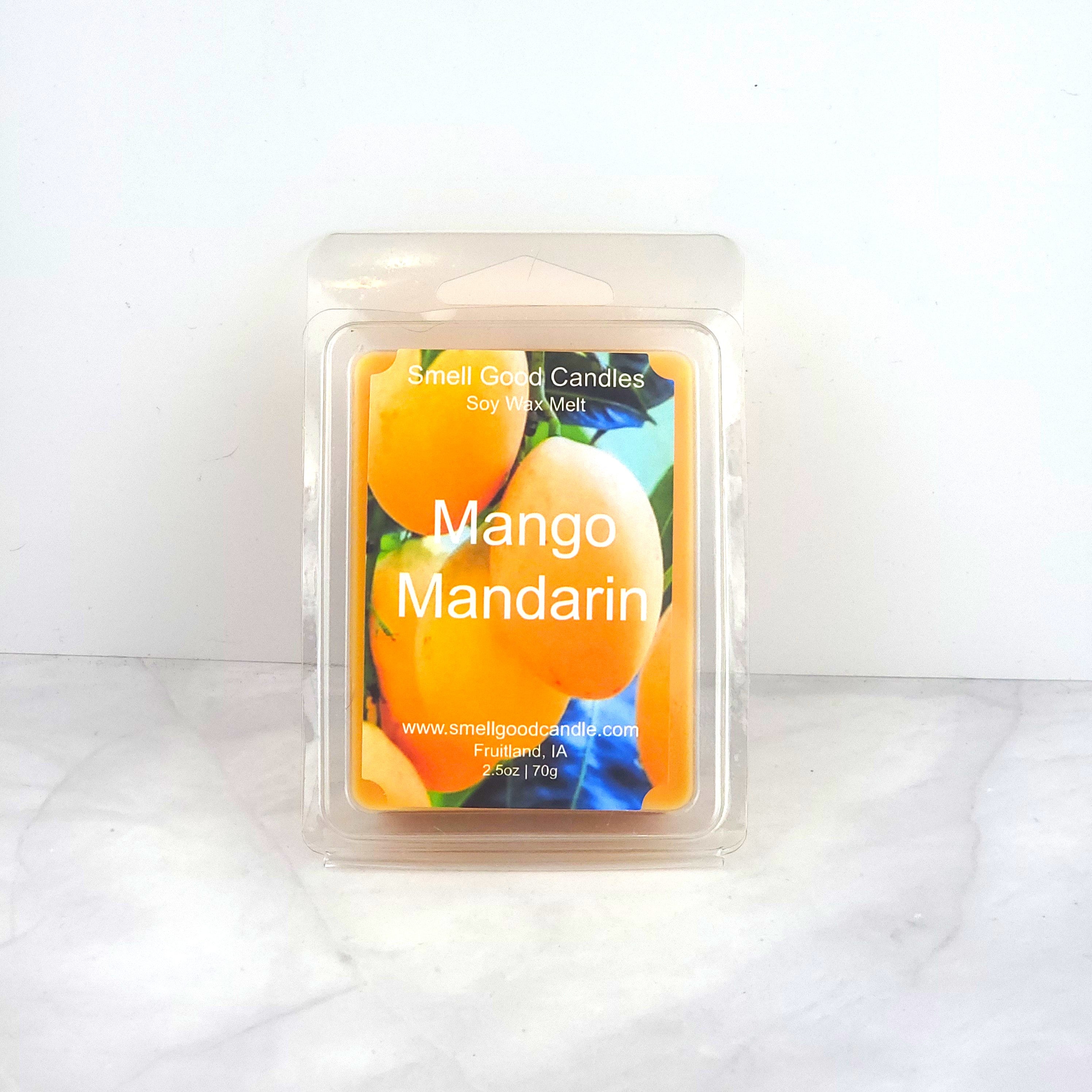 Mango Mandarin Soy Wax Melt, inspired by Bath & Body Works, featuring a vibrant blend of fresh mandarin, tangerine, and juicy mango.