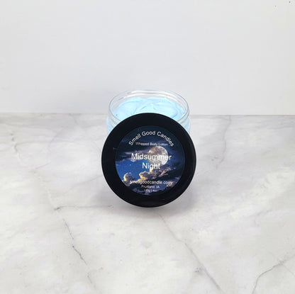 Luxurious whipped body lotion with masculine scent