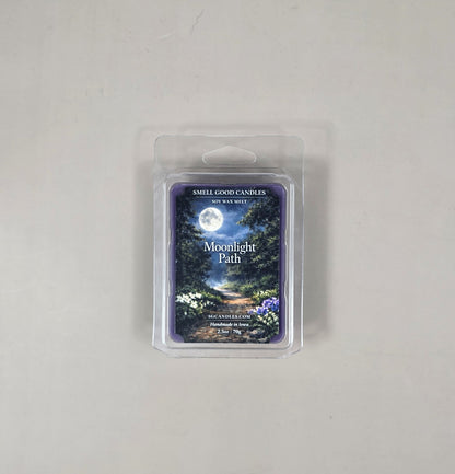 Moonlight Path soy wax melt with floral and musk fragrance inspired by jasmine, violet and soft woods