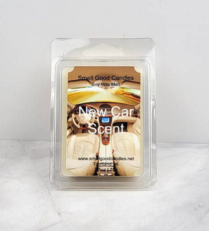 New Car Scent Soy Wax Melt with ozone, bergamot, Italian leather, and sandalwood fragrance notes