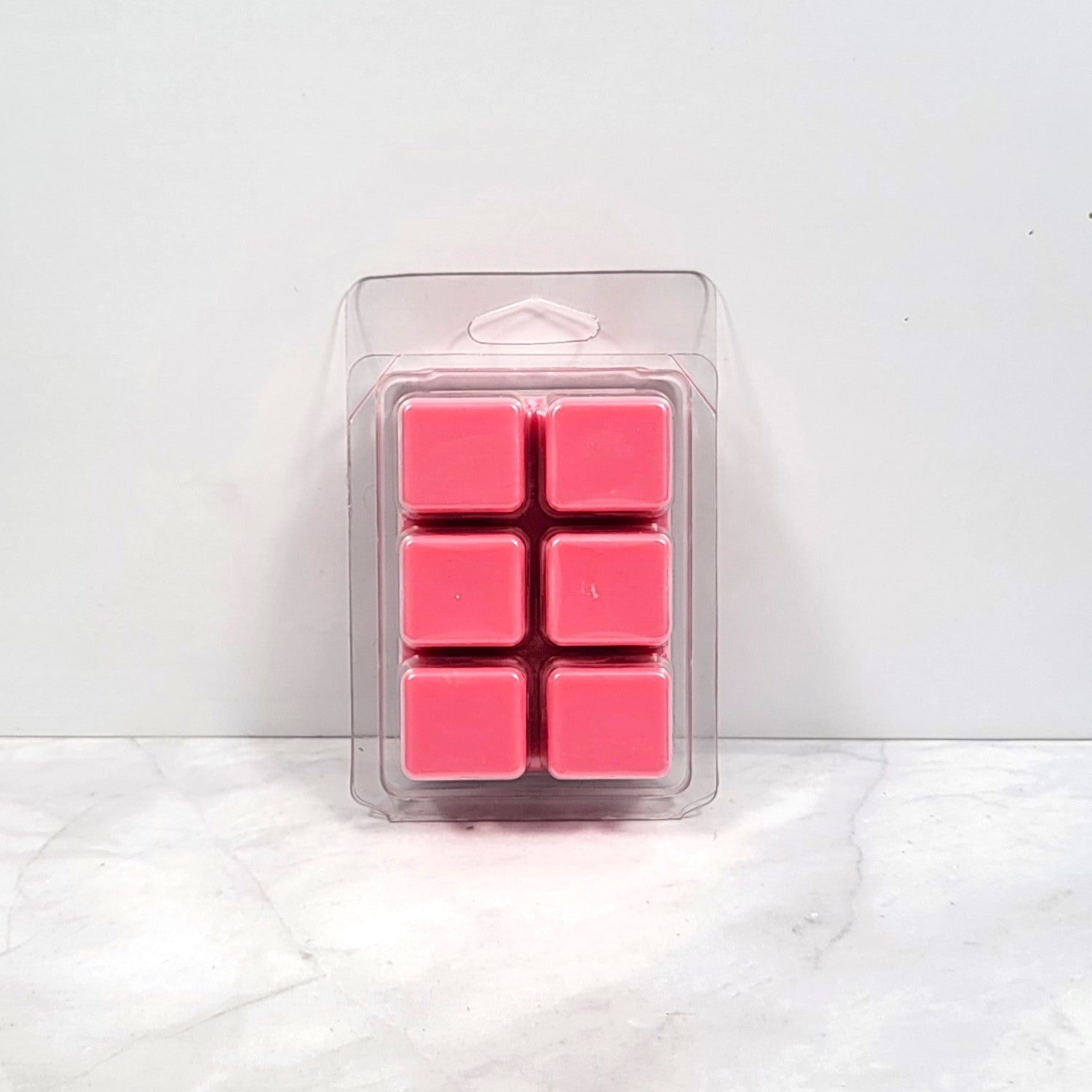 Pink Lavender Clouds wax melt with soft pink sugar and sandalwood base