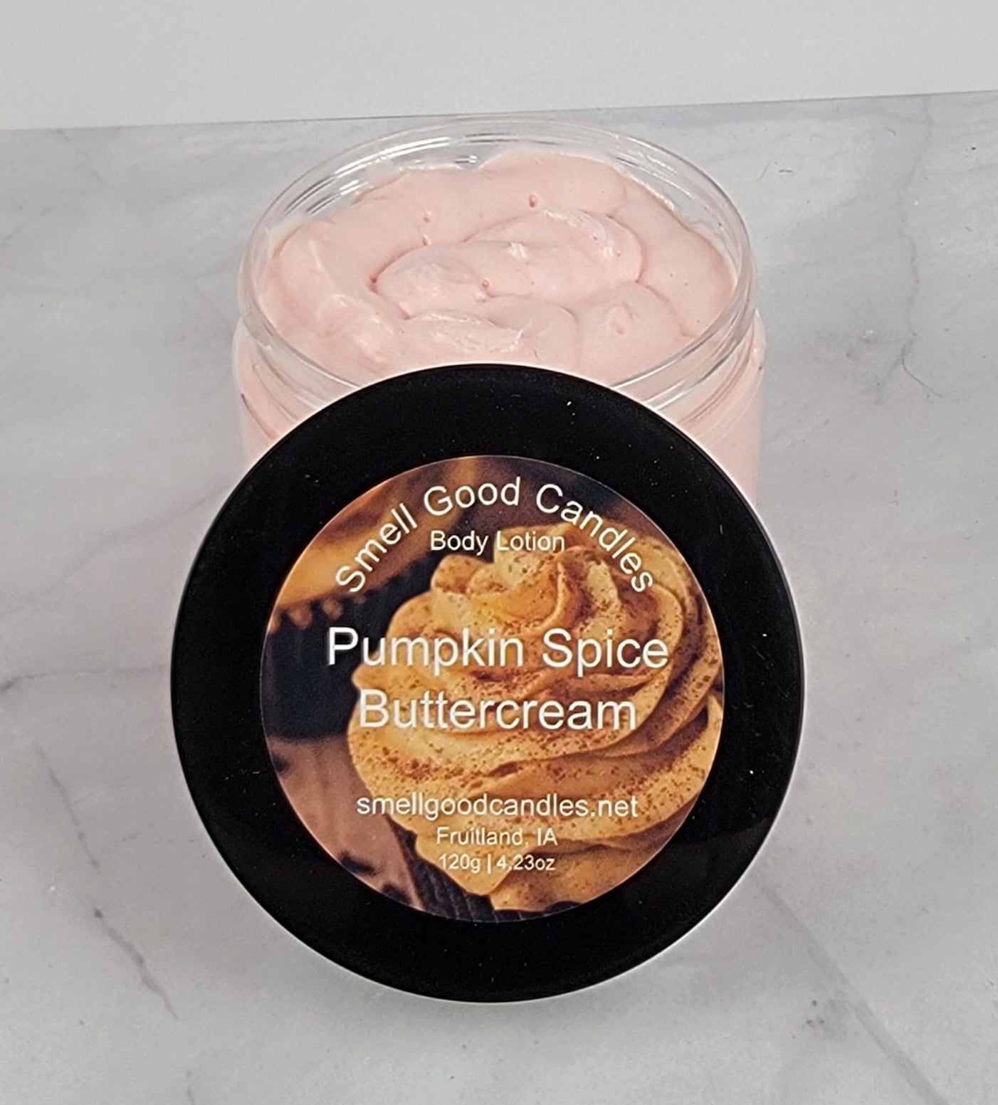 Pumpkin Spice Buttercream Whipped Body Lotion in cozy fall-themed packaging.