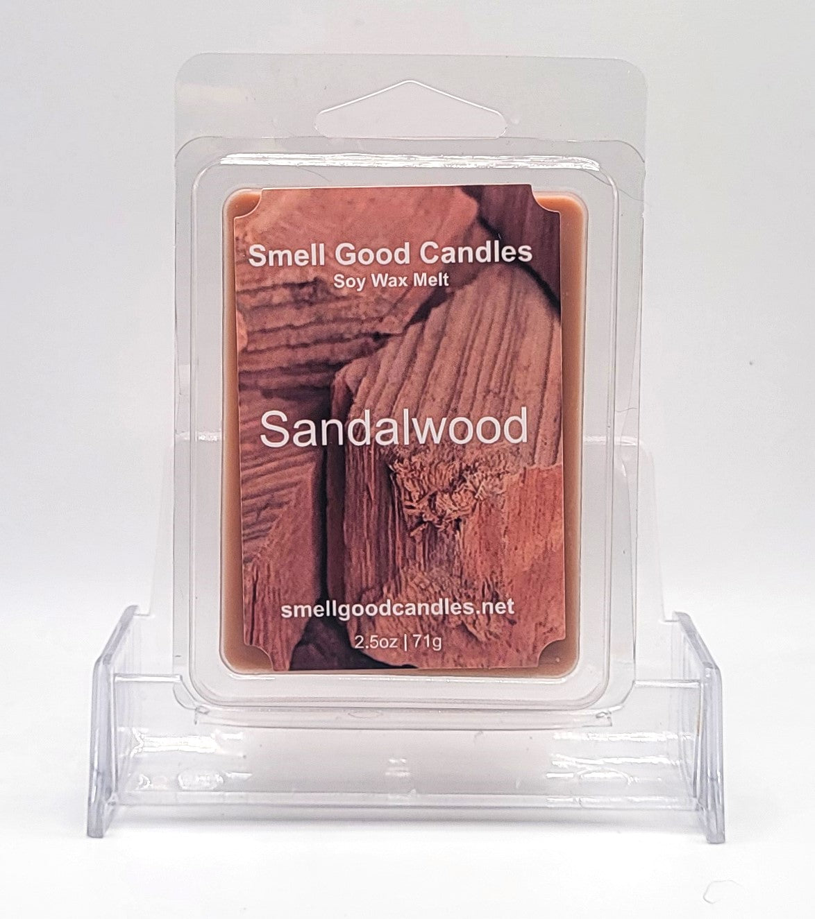Sandalwood Premium Wax Melt with rich, earthy aroma in soy wax