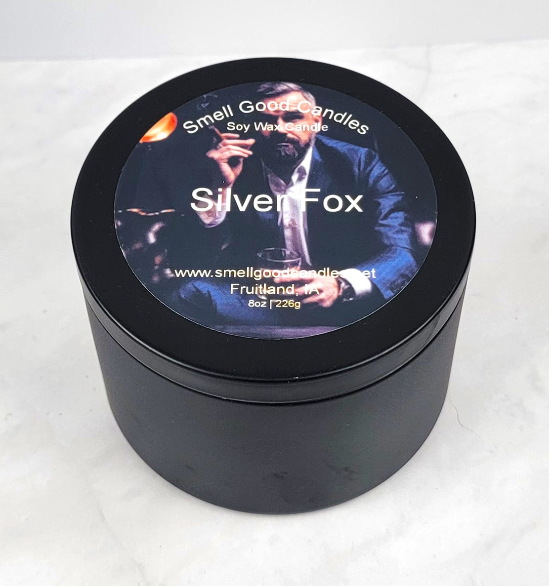 Luxury men’s candle creating a confident and sophisticated ambiance