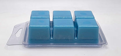 Side view of Snow Angels Soy Wax Melt cubes with fresh winter fragrance notes