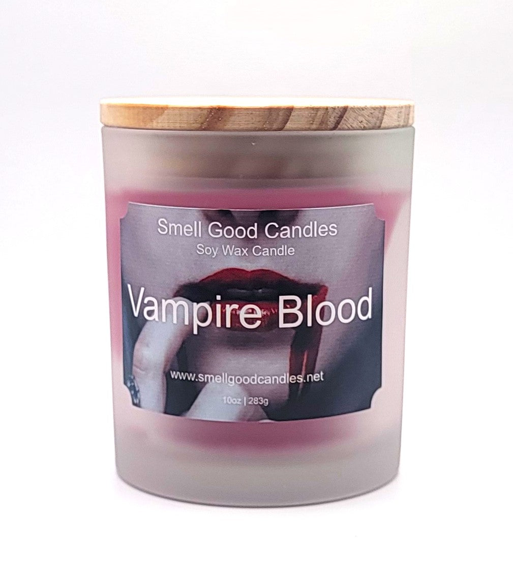 Vampire Blood candle in spooky Halloween décor