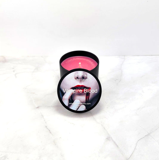 Hand-poured spooky candle with berry and musk notes