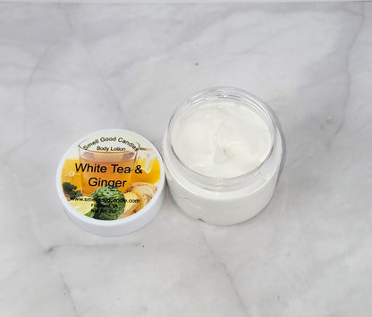 Lightweight, fast-absorbing lotion infused with tea, sandalwood, and musk