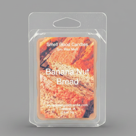 Banana Nut Bread Soy Wax Melt with banana, toasted nuts, vanilla, and bakery fragrance notes