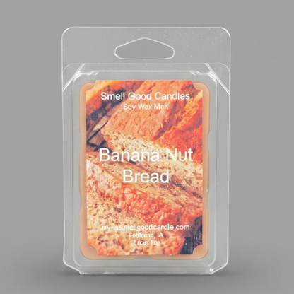 Banana Nut Bread Soy Wax Melt with banana, toasted nuts, vanilla, and bakery fragrance notes