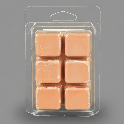 Banana Nut Bread Soy Wax Melt cubes in hand-poured soy wax clamshell packaging